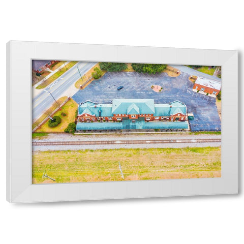 Train Station White Modern Wood Framed Art Print by Malone, Will