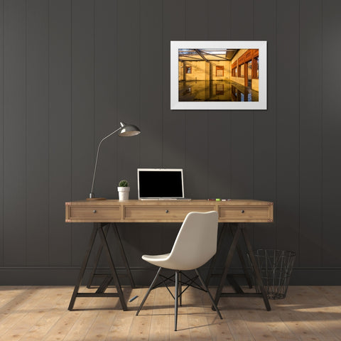 Yellow Korner White Modern Wood Framed Art Print by Malone, Will