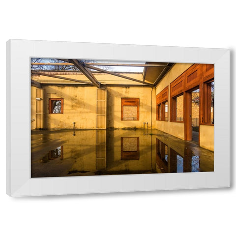 Yellow Korner White Modern Wood Framed Art Print by Malone, Will