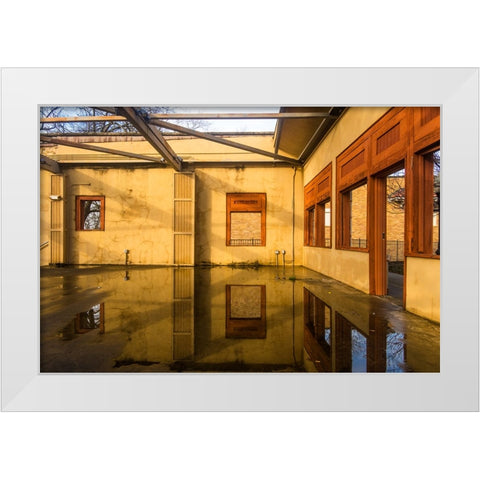 Yellow Korner White Modern Wood Framed Art Print by Malone, Will
