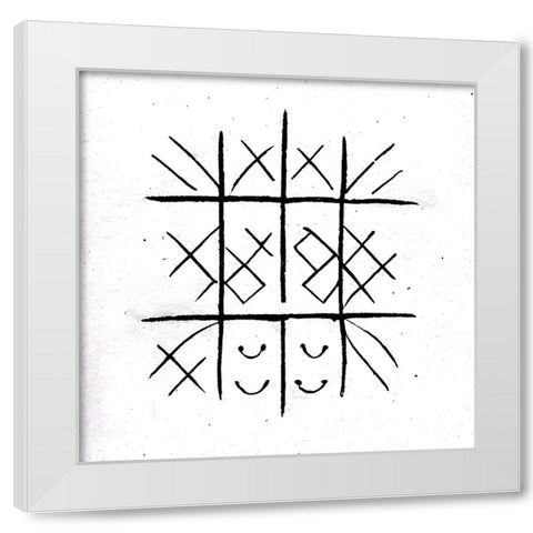 A Game 1 White Modern Wood Framed Art Print by Screendoor