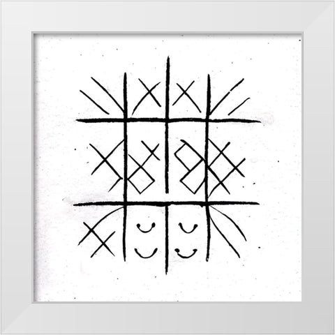 A Game 1 White Modern Wood Framed Art Print by Screendoor