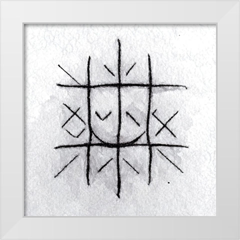 A Game 3 White Modern Wood Framed Art Print by Screendoor