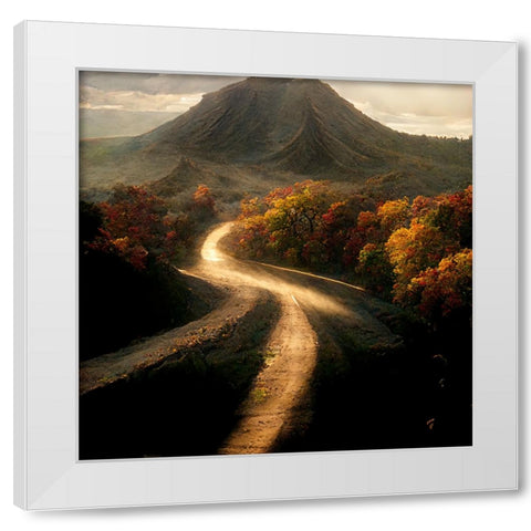 Autumn Road 6 White Modern Wood Framed Art Print by Screendoor