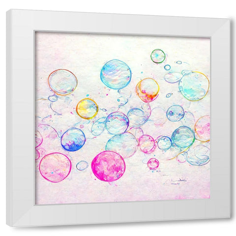 Bubbles 11 White Modern Wood Framed Art Print by Screendoor