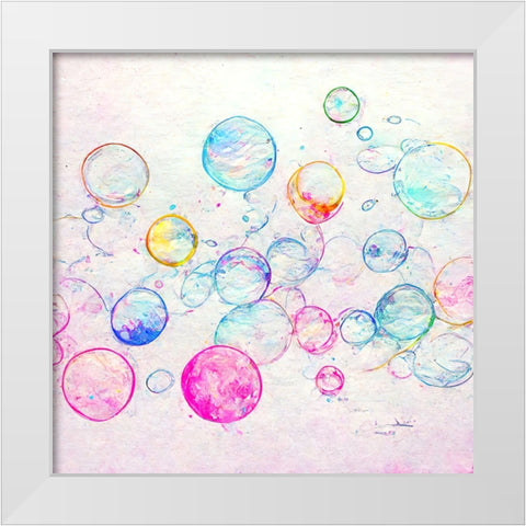 Bubbles 11 White Modern Wood Framed Art Print by Screendoor