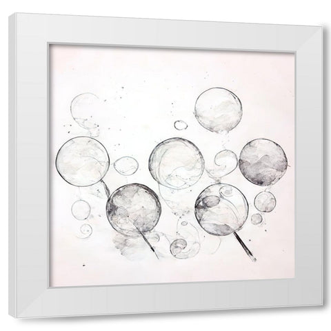Bubbles 12 White Modern Wood Framed Art Print by Screendoor