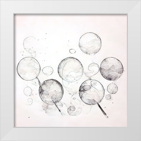 Bubbles 12 White Modern Wood Framed Art Print by Screendoor