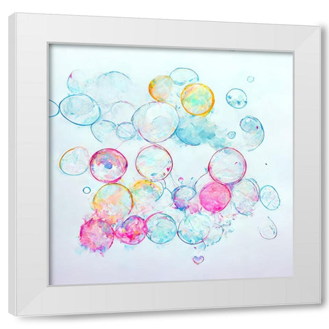 Bubbles 13 White Modern Wood Framed Art Print by Screendoor