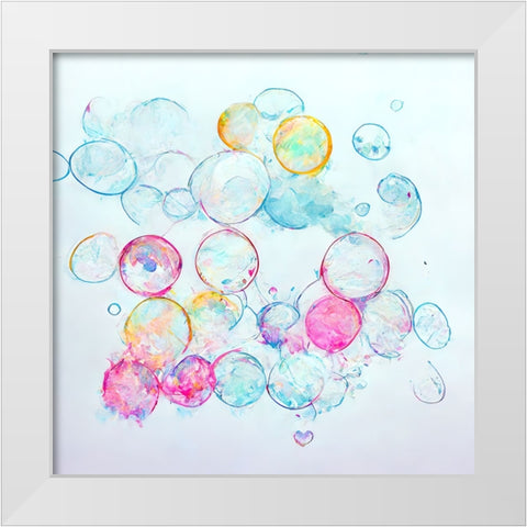 Bubbles 13 White Modern Wood Framed Art Print by Screendoor