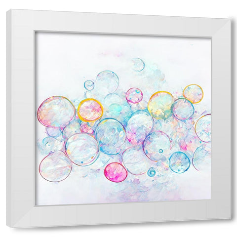 Bubbles 14 White Modern Wood Framed Art Print by Screendoor