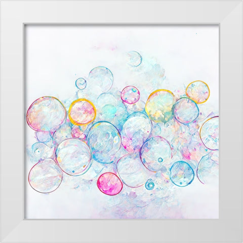 Bubbles 14 White Modern Wood Framed Art Print by Screendoor