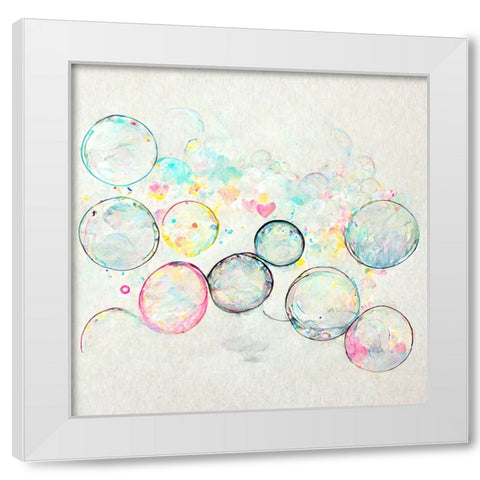 Bubbles 15 White Modern Wood Framed Art Print by Screendoor