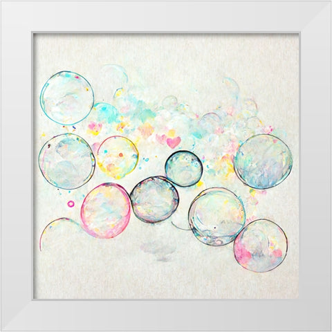 Bubbles 15 White Modern Wood Framed Art Print by Screendoor