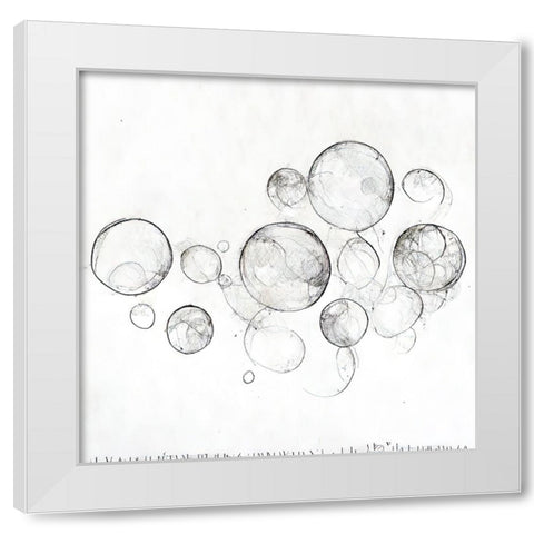 Bubbles 1 White Modern Wood Framed Art Print by Screendoor