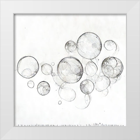 Bubbles 1 White Modern Wood Framed Art Print by Screendoor