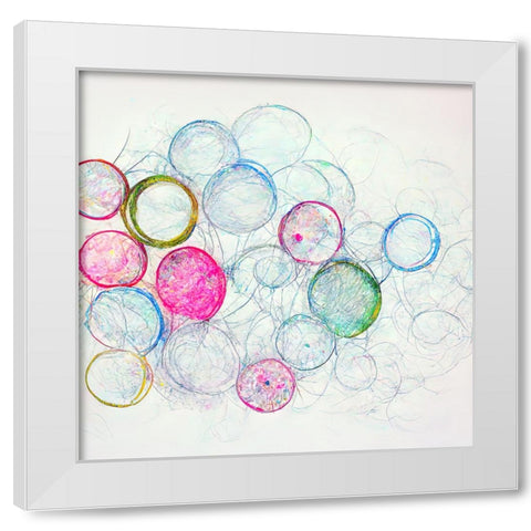 Bubbles 2 White Modern Wood Framed Art Print by Screendoor