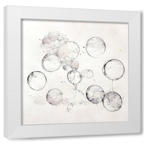 Bubbles 4 White Modern Wood Framed Art Print by Screendoor