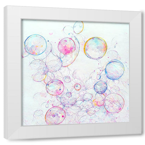 Bubbles 6 White Modern Wood Framed Art Print by Screendoor