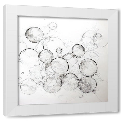 Bubbles 7 White Modern Wood Framed Art Print by Screendoor