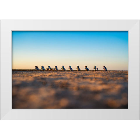 Cadillac Ranch 10 White Modern Wood Framed Art Print by Malone, Will