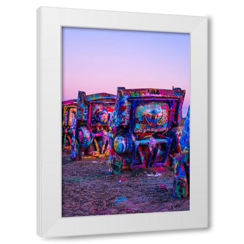 Cadillac Ranch 11 White Modern Wood Framed Art Print by Malone, Will