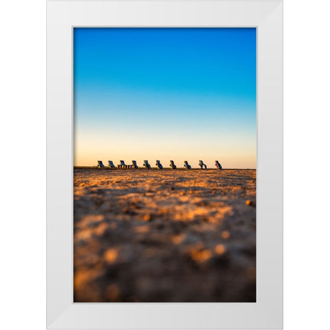 Cadillac Ranch 8 Vertical White Modern Wood Framed Art Print by Malone, Will