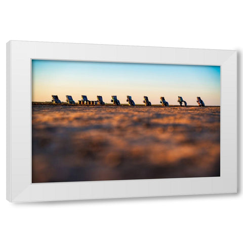 Cadillac Ranch 8 White Modern Wood Framed Art Print by Malone, Will