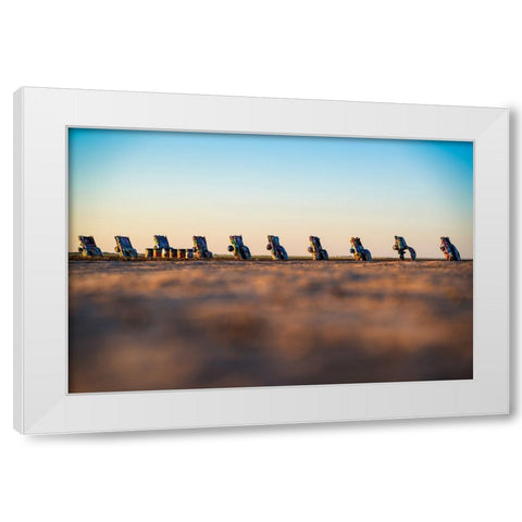 Cadillac Ranch 9 White Modern Wood Framed Art Print by Malone, Will