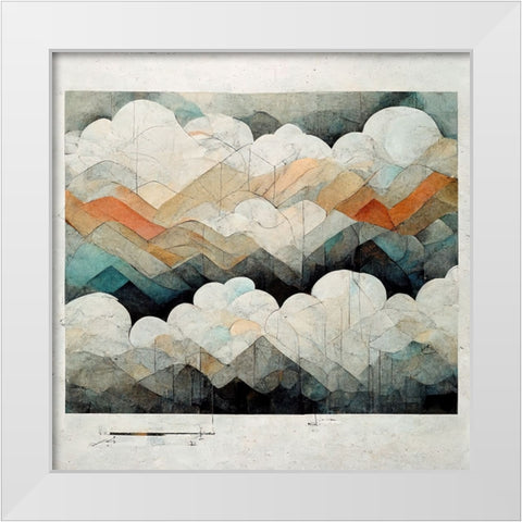 Cloud Dream 3 White Modern Wood Framed Art Print by Screendoor