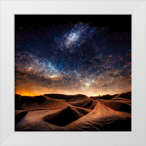 Dune Sea 3 White Modern Wood Framed Art Print by Screendoor