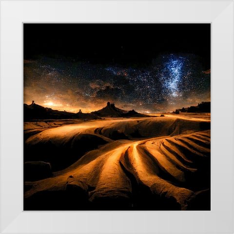 Dune Sea 4 White Modern Wood Framed Art Print by Screendoor