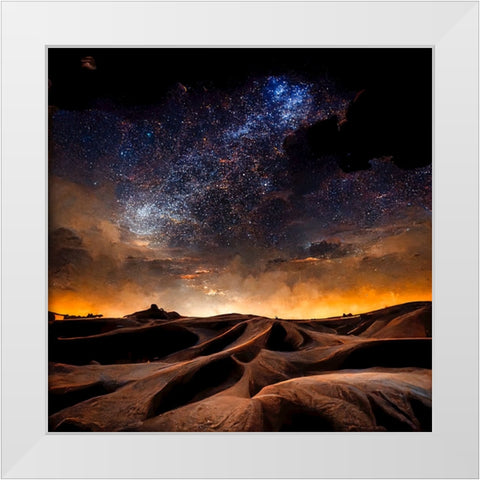 Dune Sea 5 White Modern Wood Framed Art Print by Screendoor