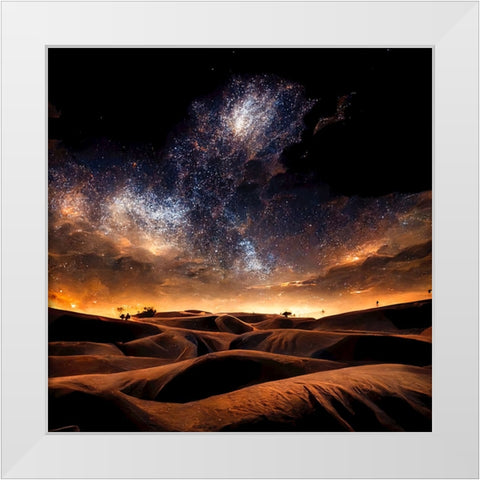 Dune Sea White Modern Wood Framed Art Print by Screendoor