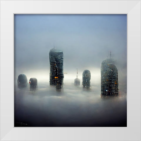 Engulfed in Fog 2 White Modern Wood Framed Art Print by Screendoor