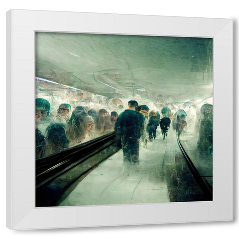 Futuristic City Subway 3 White Modern Wood Framed Art Print by Screendoor
