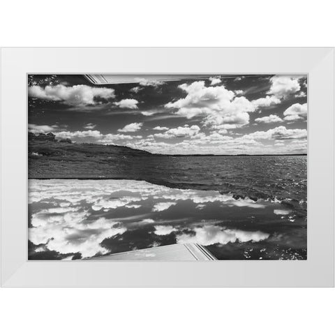 Lake Hartwell II White Modern Wood Framed Art Print by Malone, Will