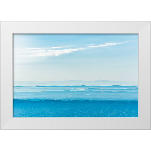 Morning Layers Blue White Modern Wood Framed Art Print by Malone, Will