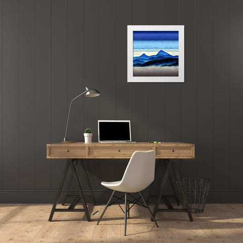 Mountain Layers 1 White Modern Wood Framed Art Print by Screendoor