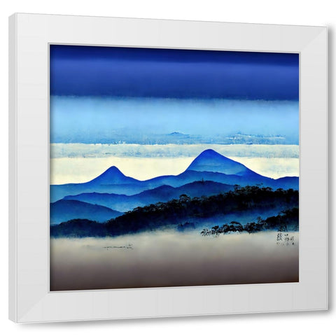 Mountain Layers 1 White Modern Wood Framed Art Print by Screendoor