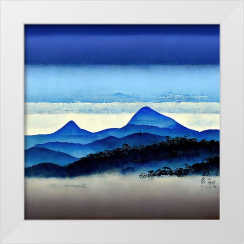 Mountain Layers 1 White Modern Wood Framed Art Print by Screendoor