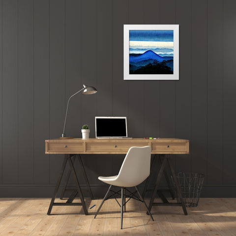Mountain Layers 2 White Modern Wood Framed Art Print by Screendoor
