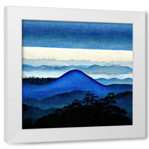 Mountain Layers 2 White Modern Wood Framed Art Print by Screendoor