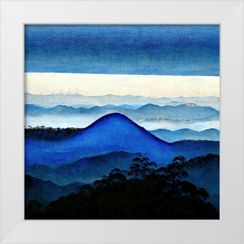 Mountain Layers 2 White Modern Wood Framed Art Print by Screendoor