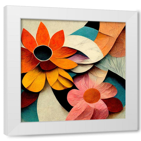 Paper Flowers 18 White Modern Wood Framed Art Print by Screendoor