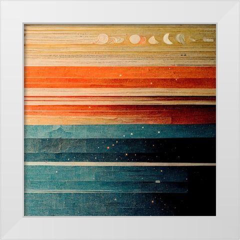 Rainbow Planet 11 White Modern Wood Framed Art Print by Screendoor
