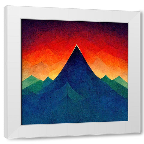 Rainbow Volcano 1 White Modern Wood Framed Art Print by Screendoor