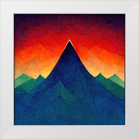 Rainbow Volcano 1 White Modern Wood Framed Art Print by Screendoor