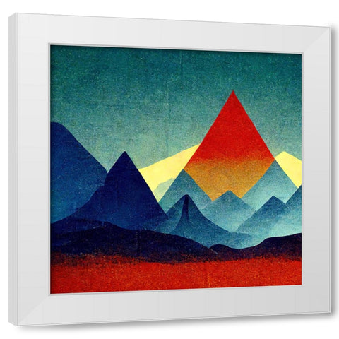 Rainbow Volcano 2 White Modern Wood Framed Art Print by Screendoor