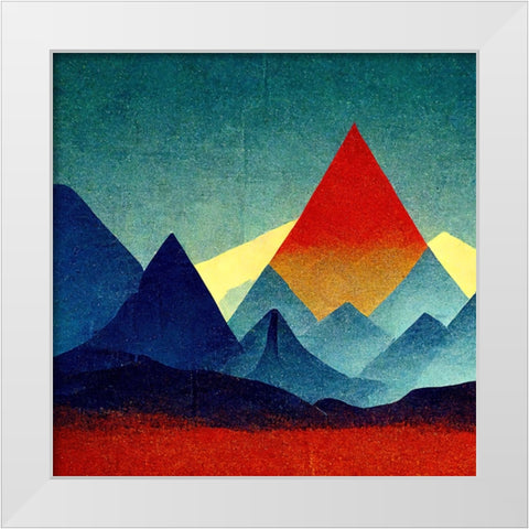 Rainbow Volcano 2 White Modern Wood Framed Art Print by Screendoor